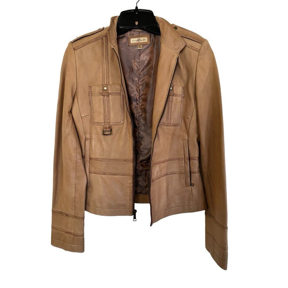 Wilson Tan Leather Jacket Women XS